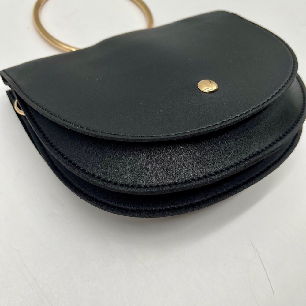 Melie Bianco Black Vegan Leather Felix Ring Crossbody Bag - Picture 9 of 10